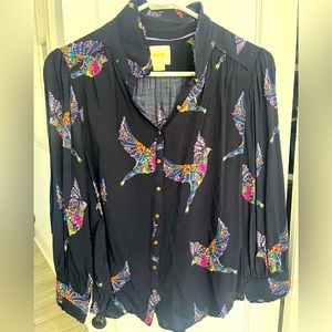 Anthropologie Maeve Rayon Blouse Medium